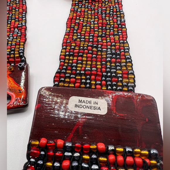 Stunning stretchy multicolored bead belt, Small to slightly Med-Never Used - Picture 7 of 11